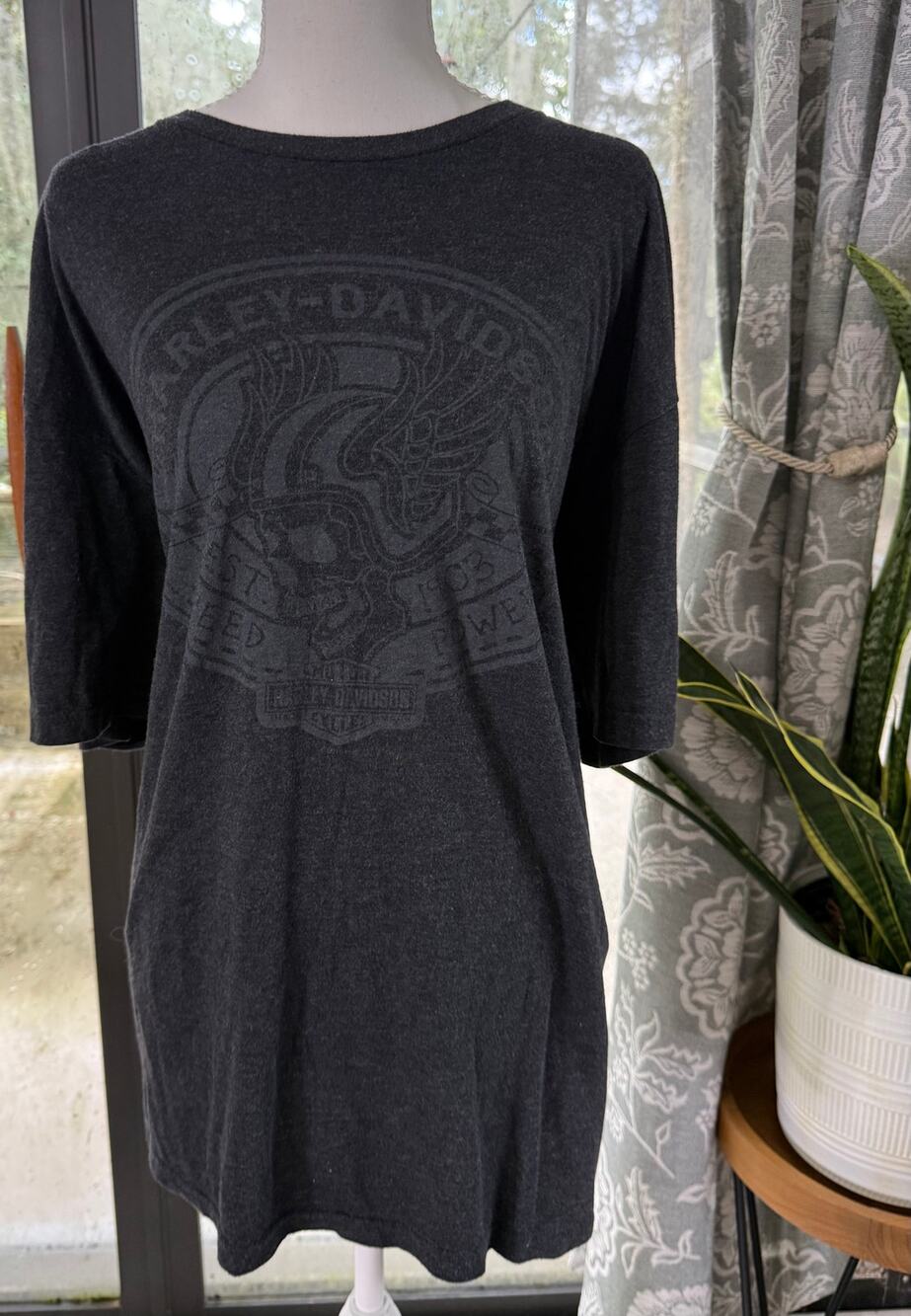 Harley-Davidson Daytona Beach Bruce Rossmeyer Graphic T-Shirt Gray Oversized
